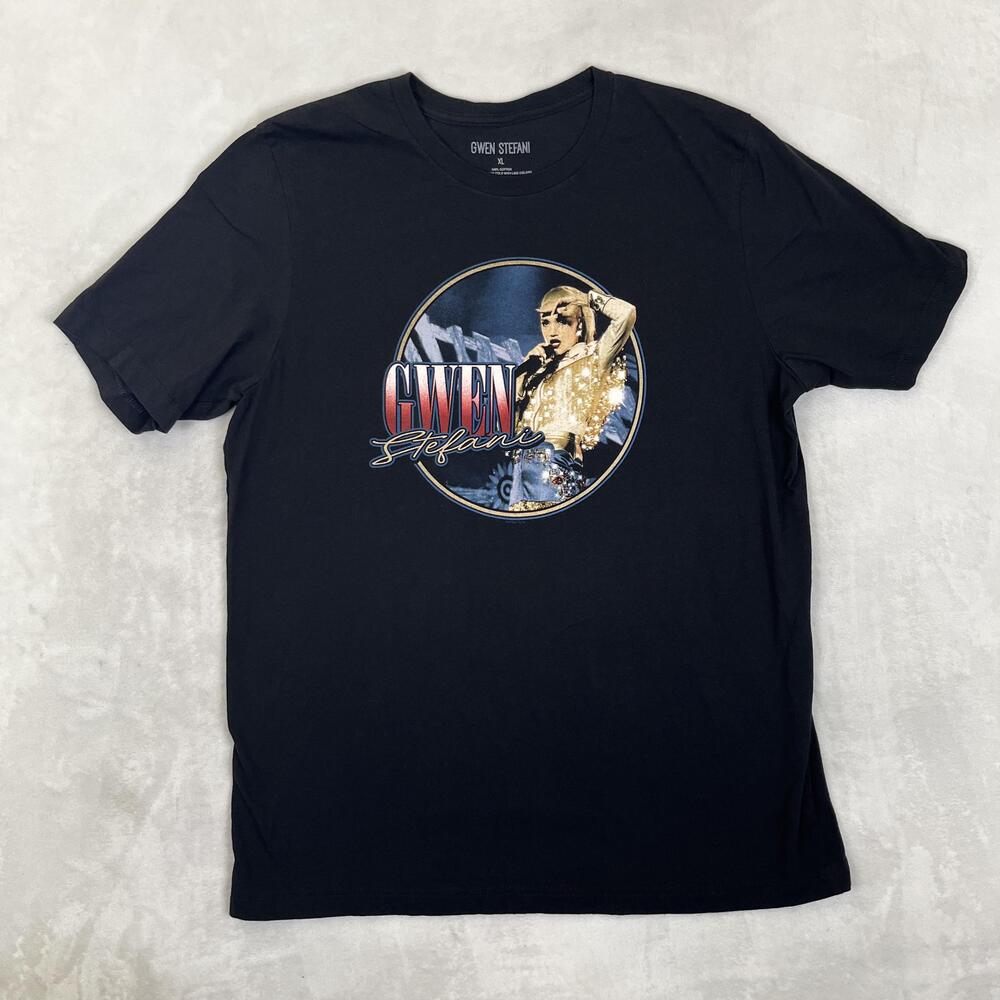 Gwen Stefani Shirt Mens XL Black Graphic Concert Tee Music Tour Pop Star